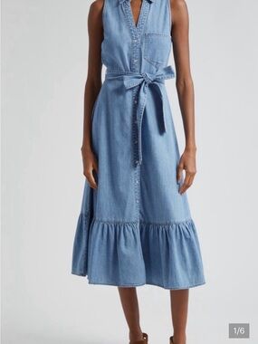 Veronica Beard Edwina Sleeveless Midi Shirtdress